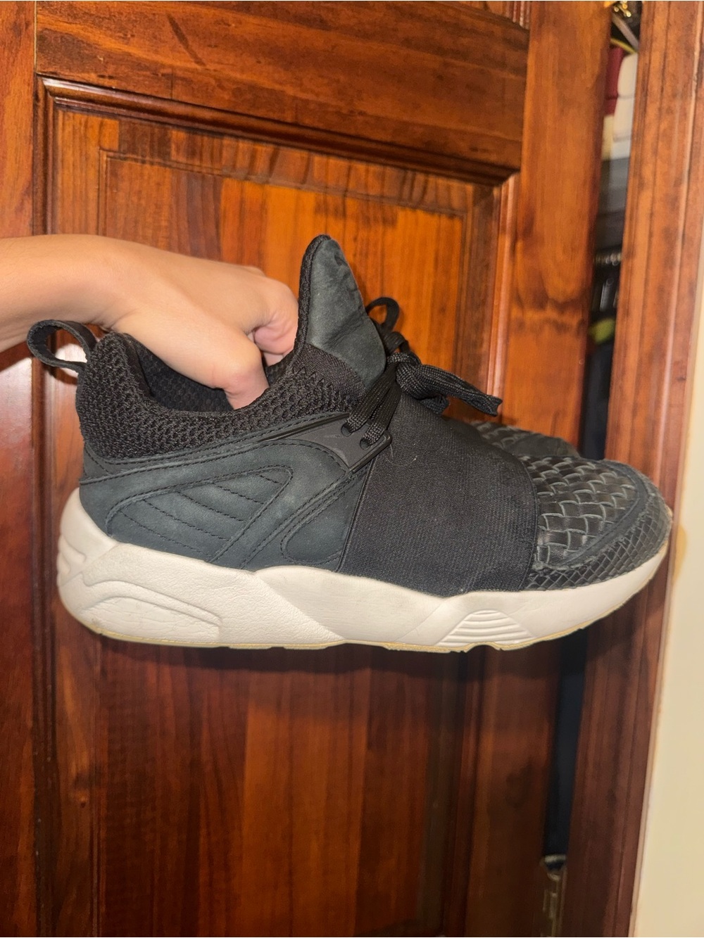 Black Athletic Sneakers with White Sole